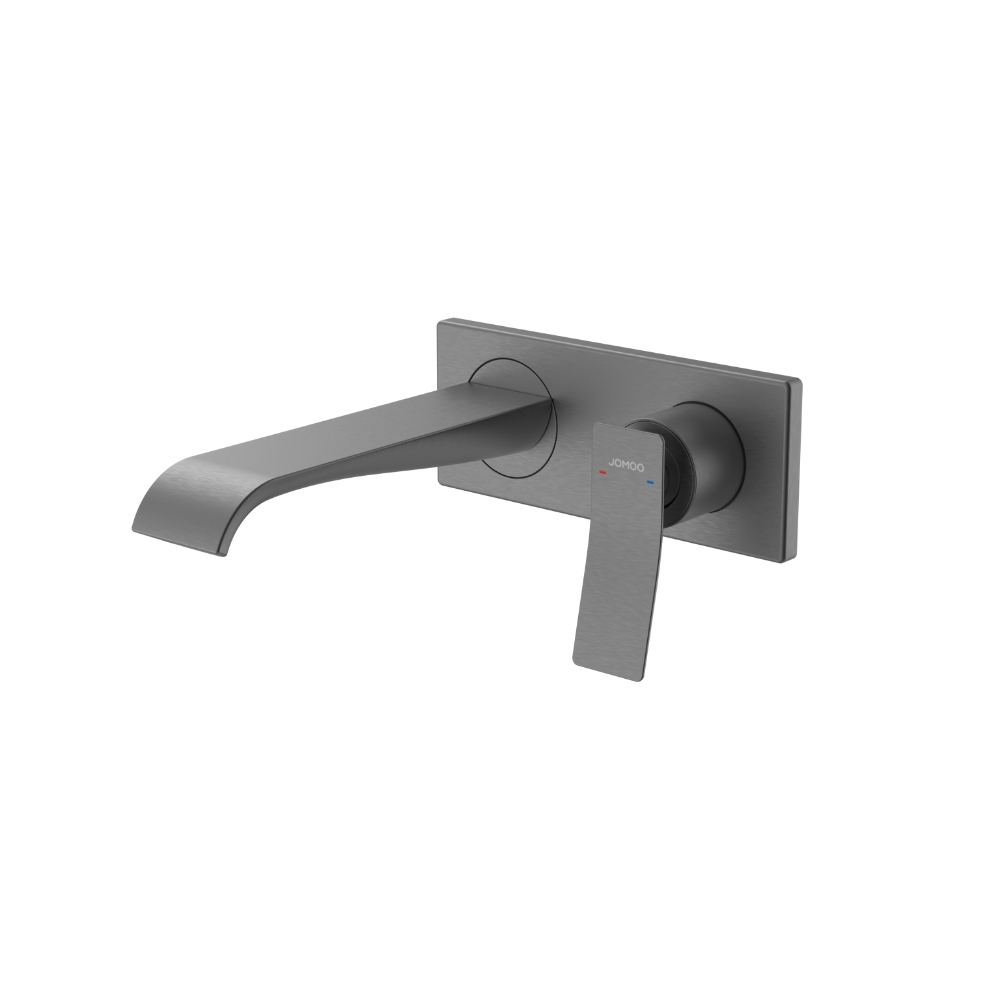Vòi chậu lavabo gắn tường nóng lạnh màu xám JOMOO 32414-681_HAS-Z