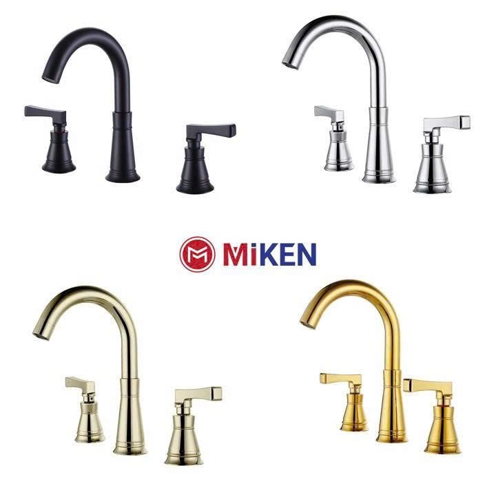 Vòi chậu lavabo kiểu dáng mới mạ màu đen Miken MK-729718B - Image 5
