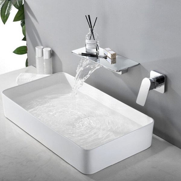Vòi chậu lavabo mạ các màu Hồng vàng-Ghi xám-Trắng sứ-Vàng-Đen Miken MK-0911 - Image 5