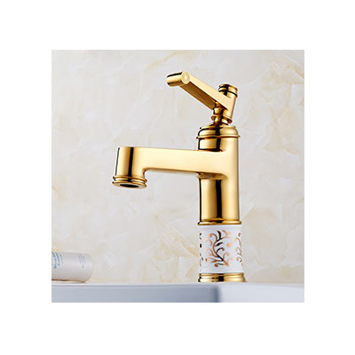 Vòi chậu lavabo mạ vàng ST655 (Cao 30cm) - Image 6