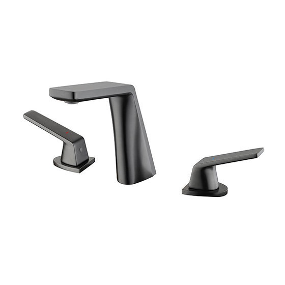 Vòi chậu lavabo nóng lạnh các màu crom, đen, vàng hồng, vàng, ghi xám, trắng Miken MK-A44002 - Image 4