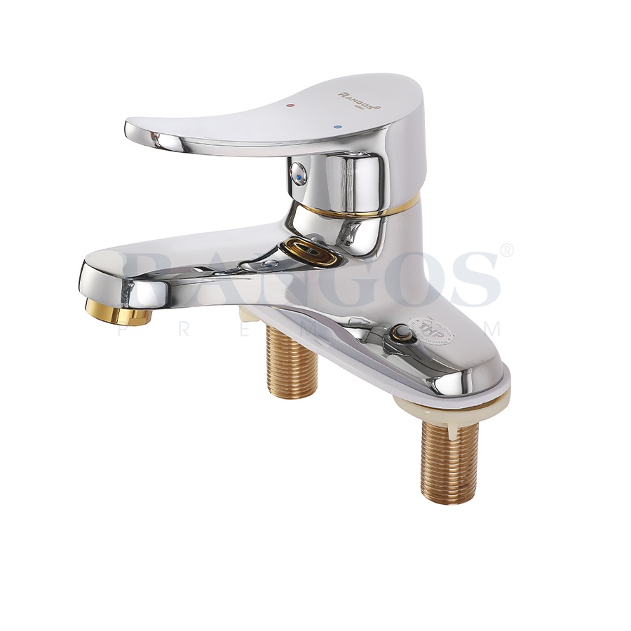 Vòi chậu lavabo nóng lạnh gắn chậu Rangos RG-03V - Image 3
