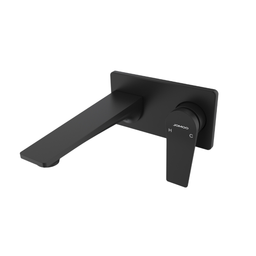 Vòi chậu lavabo nóng lạnh gắn tường màu đen JOMOO P32303-456_DBC-Z