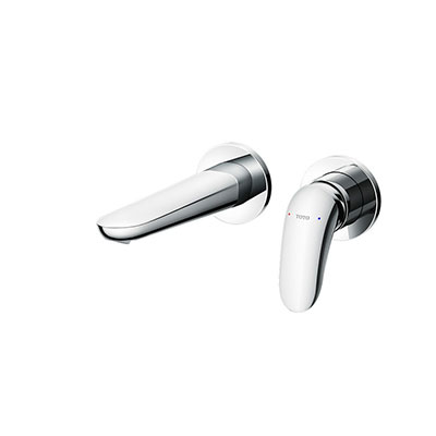 Vòi chậu lavabo nóng lạnh gắn tường màu đen Toto TLG01311BB - Image 5