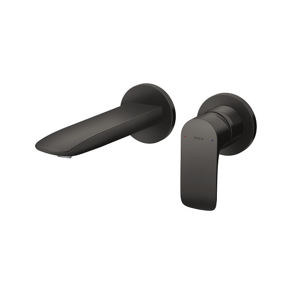 Vòi chậu lavabo nóng lạnh gắn tường màu đen Toto TLG10307BB - Image 3