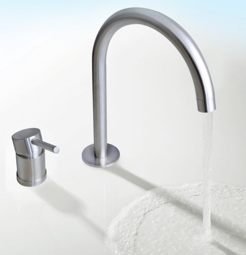 Vòi chậu lavabo nóng lạnh mạ màu đen Miken MK-A44001B - Image 4