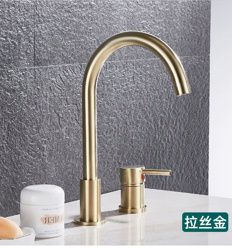 Vòi chậu lavabo nóng lạnh mạ màu đen Miken MK-A44001B - Image 6