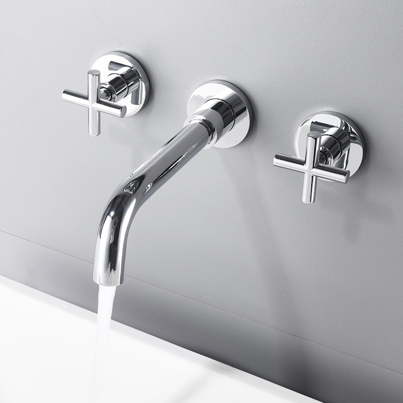 Vòi chậu lavabo nóng lạnh mạ màu vàng Miken MK-0915G (Bóng hoặc mờ) - Image 5