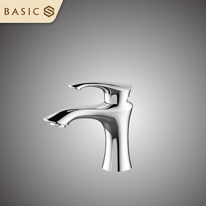 Vòi chậu lavabo nóng lạnh màu chrome Basic BW-47001 - Image 5