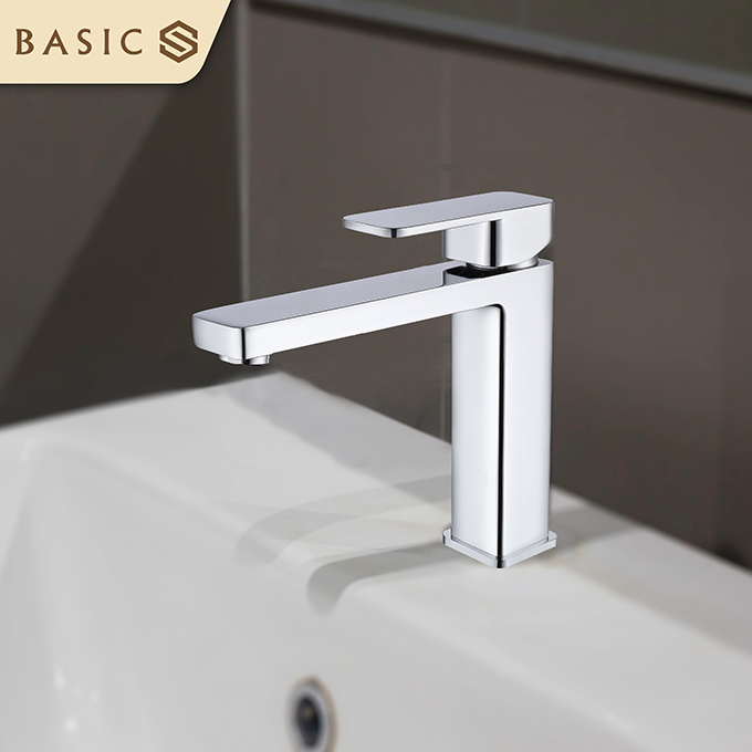 Vòi chậu lavabo nóng lạnh màu đen Basic BW-47002B - Image 5