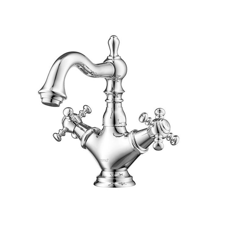 Vòi chậu lavabo nóng lạnh màu trắng COTTO CT2124AY#WH - Image 4
