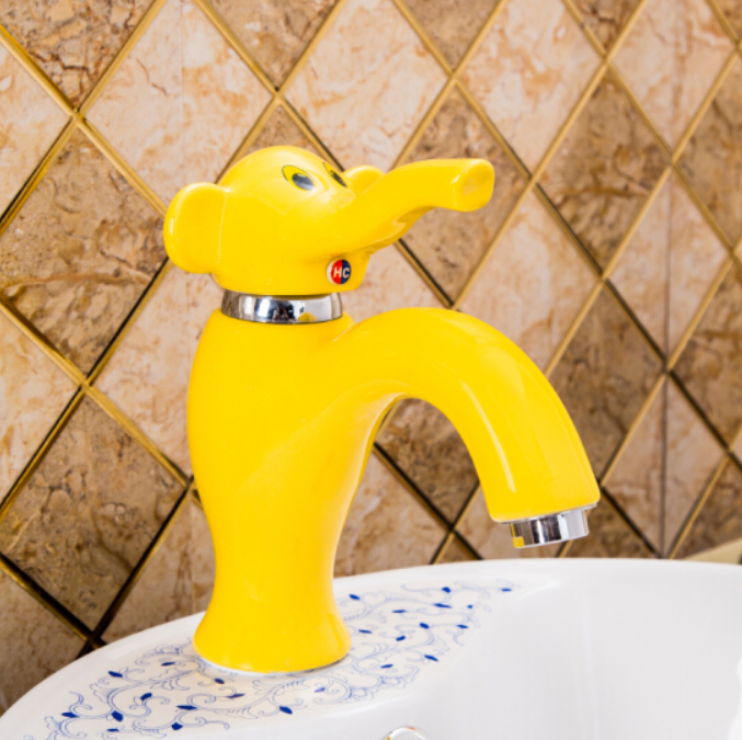 Vòi chậu lavabo trẻ em con voi ngộ nghĩnh màu trắng Miken MKV-097T - Image 3