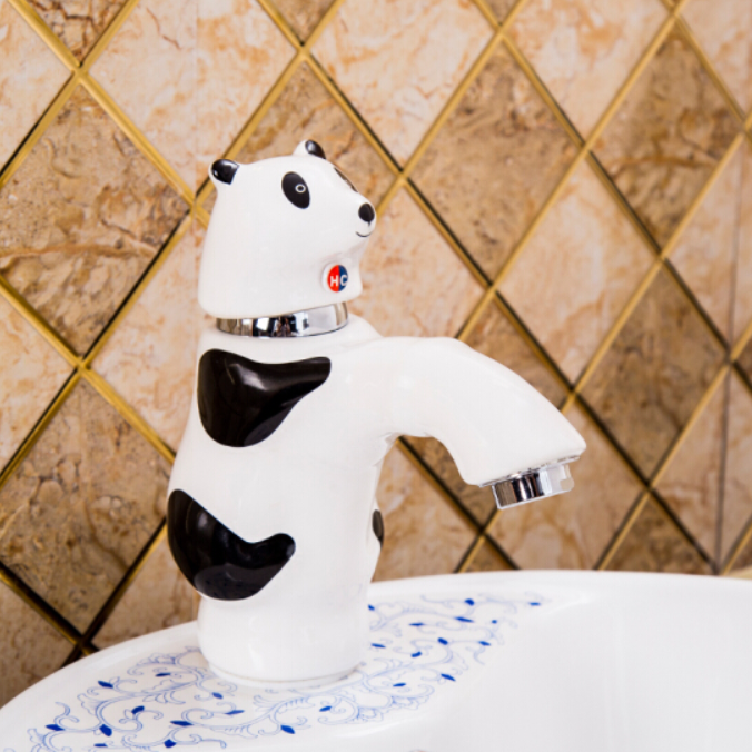 Vòi chậu lavabo trẻ em con voi ngộ nghĩnh màu trắng Miken MKV-097T - Image 5