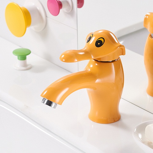 Vòi chậu lavabo trẻ em con voi ngộ nghĩnh màu vàng Miken MKV-097V - Image 4