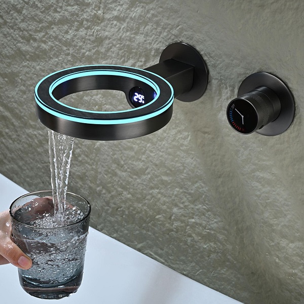 Vòi chậu lavabo vòi bồn tắm 3 lỗ mạ vàng đồng giả cổ mờ MK-225072GM - Image 5