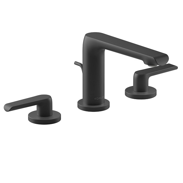 Vòi chậu lavabo, vòi bồn tắm 3 lỗ màu đen Kohler K-97352T-4-BL