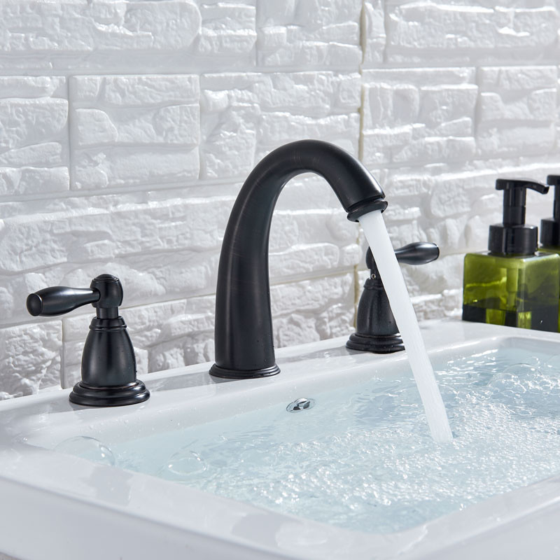 Vòi chậu lavabo, vòi bồn tắm màu đen Miken MKV-1403B - Image 3