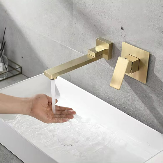 Vòi chậu lavabo vòi bồn tắm màu vàng hồng Miken MKV-M2664RG - Image 5