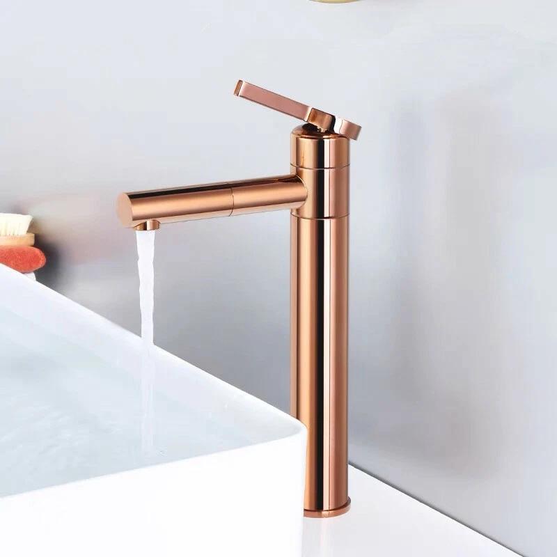 Vòi chậu lavabo, vòi bồn tắm màu vàng mờ Miken MKV-V03G - Image 6