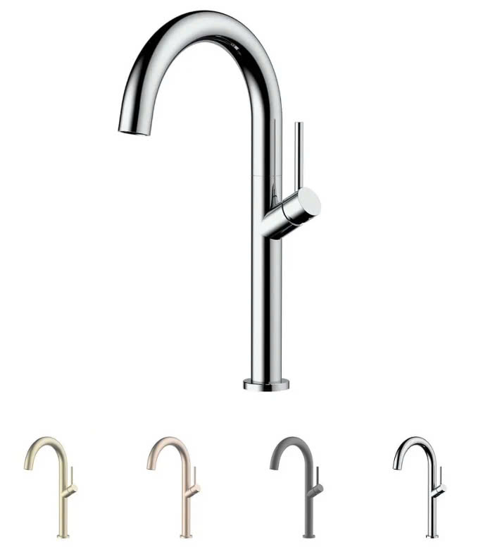 Vòi chậu lavabo, vòi bồn tắm màu vàng mờ Miken MKV-V04G - Image 6