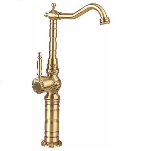 Vòi chậu rửa mặt dùng chậu đặt trên bàn mạ vàng HCG 51A-2 cao 30cm - Image 6