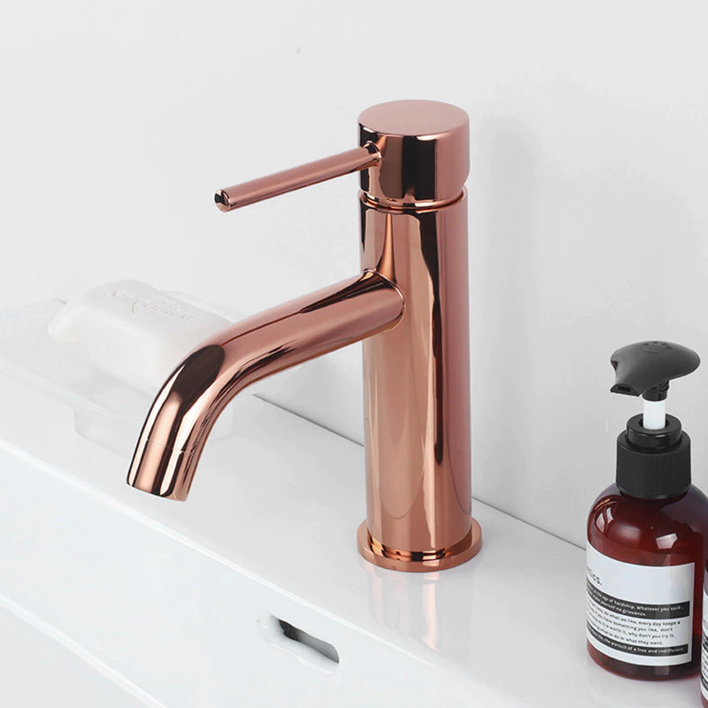 Vòi chậu rửa mặt lavabo màu vàng hồng Miken MKV-600014G - Image 5