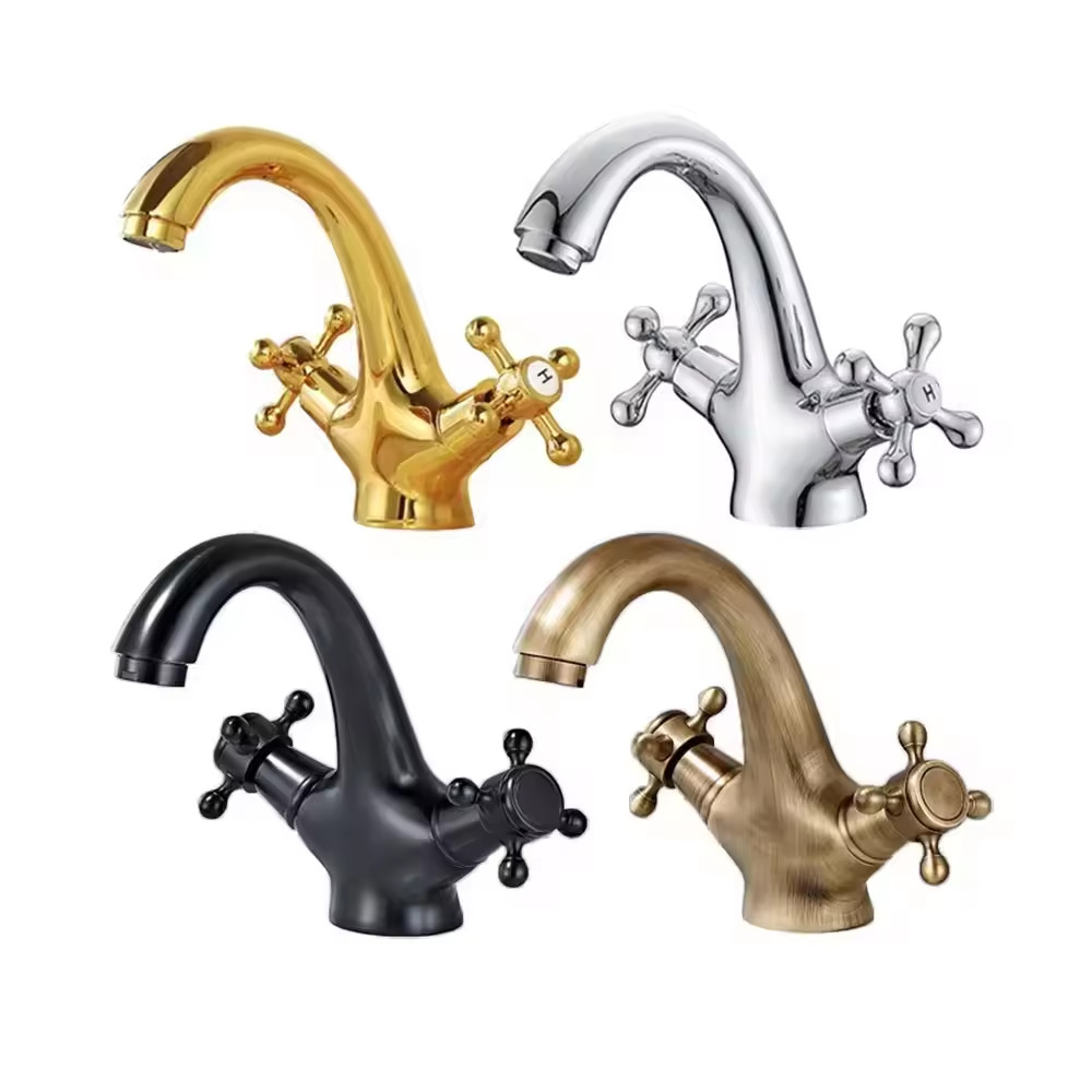 Vòi chậu rửa mặt lavabo màu vàng hồng Miken MKV-600015G - Image 6