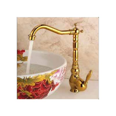 Vòi chậu rửa mặt nóng lạnh mạ vàng HCG 51A-1 - Image 6