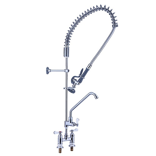 Vòi rửa bát công nghiệp nóng lạnh 2 chân cứng cắm chậu M98E-506SN12 (Đặt hàng 10 ngày) - Image 5