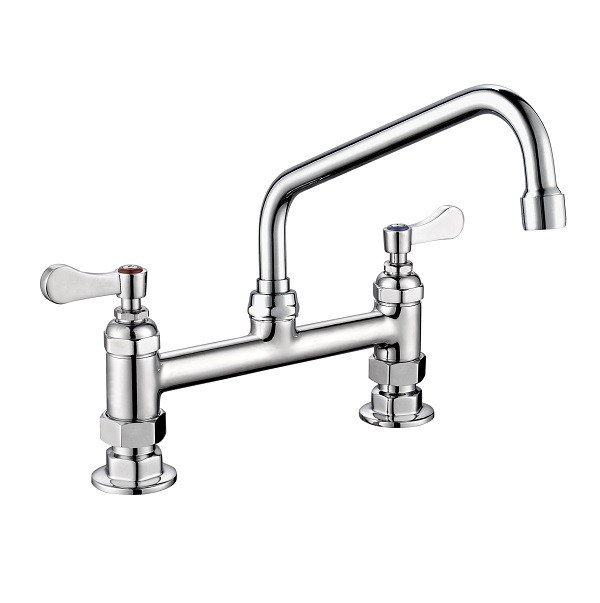 Vòi rửa bát công nghiệp nóng lạnh 2 chân cứng cắm chậu MS-9813-009DJ (Đặt hàng 10 ngày) - Image 4