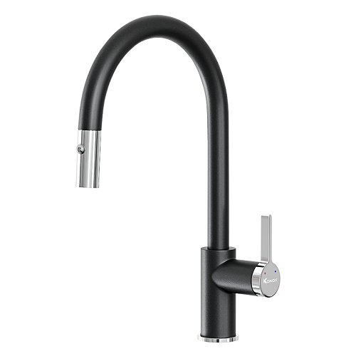 Vòi rửa bát dây rút Konox Stream Smart Gun Metal - Image 3