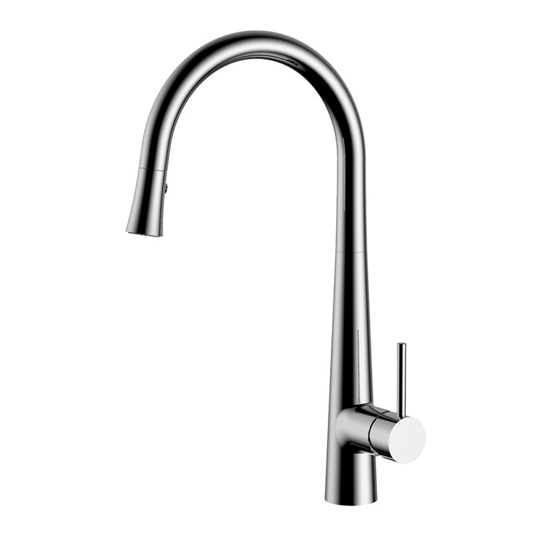 Vòi rửa bát dây rút nóng lạnh mạ màu ghi Miken MN-820K - Image 5