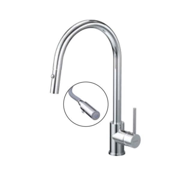 Vòi rửa bát nóng lạnh Caesar K905C (dây rút) - Image 4