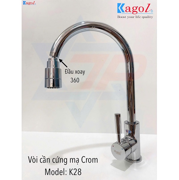 Vòi rửa bát nóng lạnh cần rút dài đồng phủ nano xám Kagol K66 - Image 4