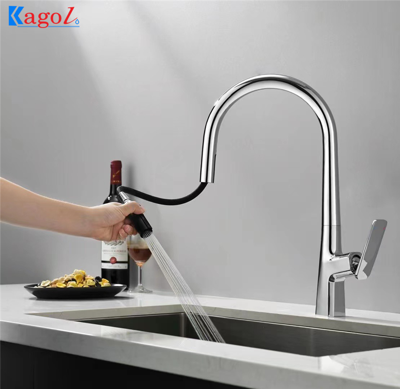 Vòi rửa bát nóng lạnh cần rút dài Kagol K64 - Image 5