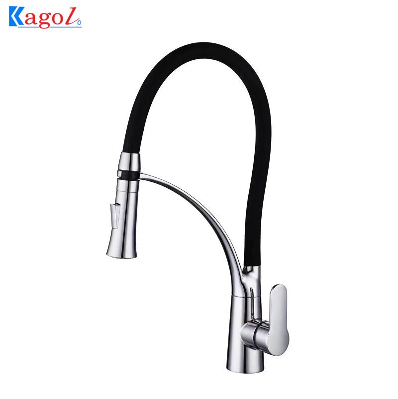 Vòi rửa bát nóng lạnh cần silicon Kagol K02