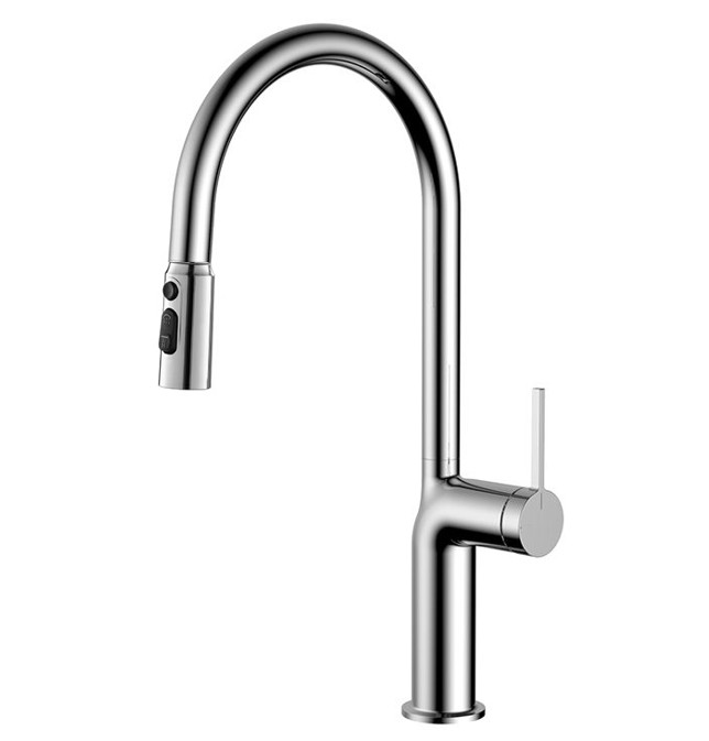 Vòi rửa bát nóng lạnh dây rút Crom Miken MK-008W - Image 4
