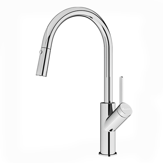 Vòi rửa bát nóng lạnh dây rút Konox Alto Chrome - Image 3