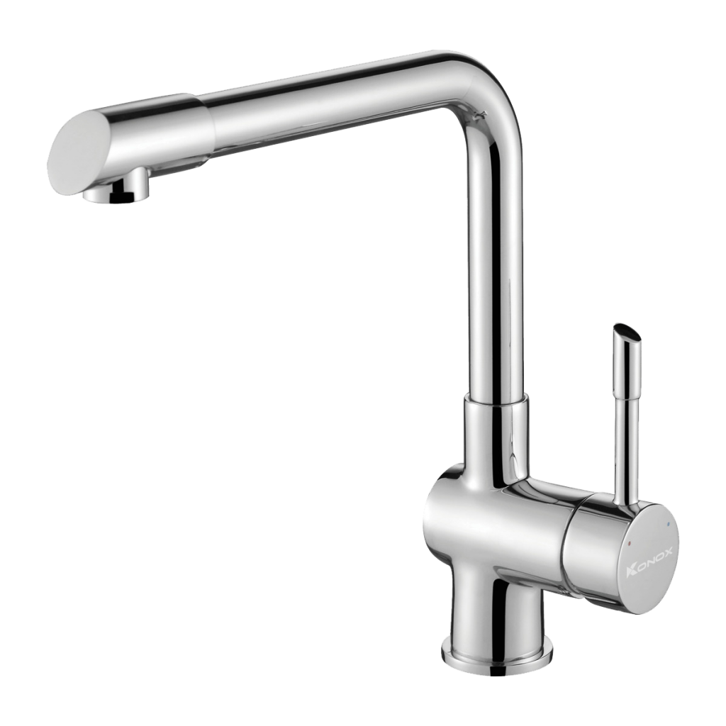 Vòi rửa bát nóng lạnh dây rút Konox Artan Chrome - Image 4