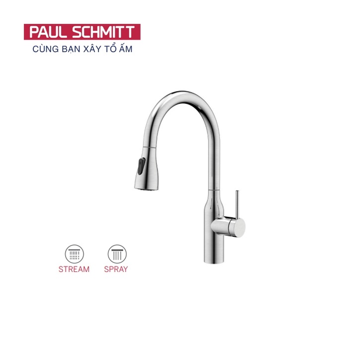 Vòi rửa bát nóng lạnh dây rút màu đen Paul Schmitt PA327KCBQ - Image 4