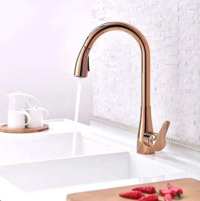 Vòi rửa bát nóng lạnh dây rút mẫu mới mạ màu đen Miken MK-1015B - Image 3