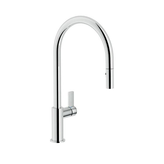 Vòi rửa bát nóng lạnh dây rút màu vàng đồng NOBILI MANIA NB306T - Image 5
