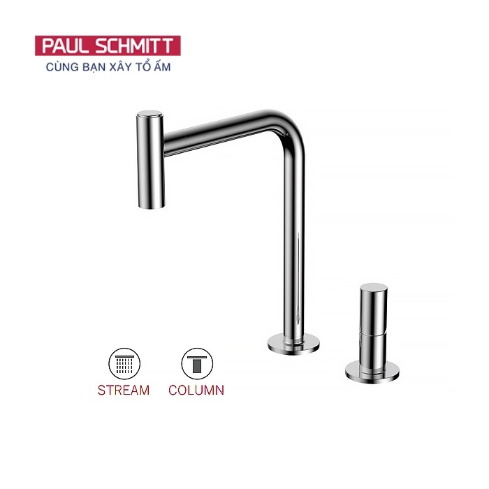 Vòi rửa bát nóng lạnh dây rút màu vàng Paul Schmitt PA324KBG - Image 3