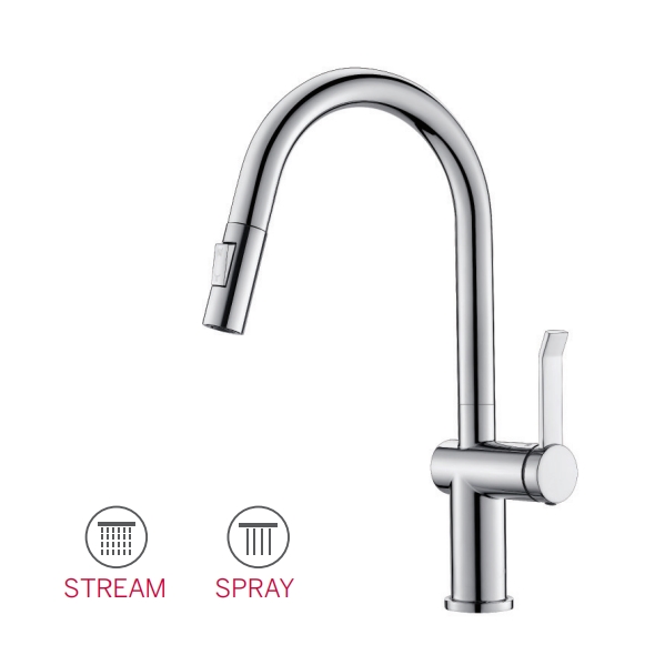 Vòi rửa bát nóng lạnh dây rút Paul Schmitt PA312K