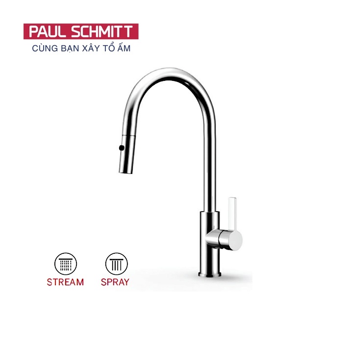 Vòi rửa bát nóng lạnh dây rút Paul Schmitt PA312K - Image 5