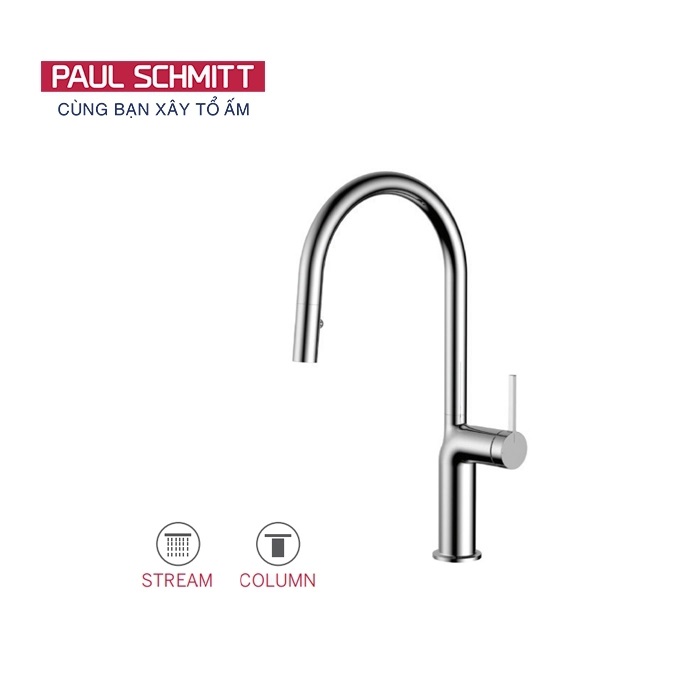 Vòi rửa bát nóng lạnh dây rút Paul Schmitt PA325KCBQ - Image 4