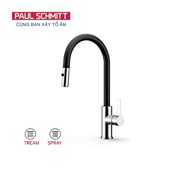 Vòi rửa bát nóng lạnh dây rút Paul Schmitt PA326KCB - Image 5