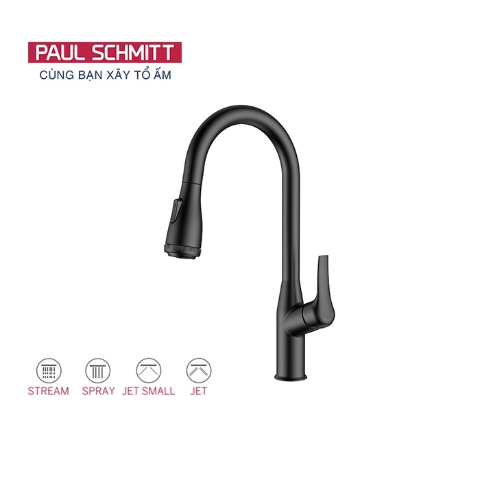 Vòi rửa bát nóng lạnh dây rút Paul Schmitt PA332K - Image 4