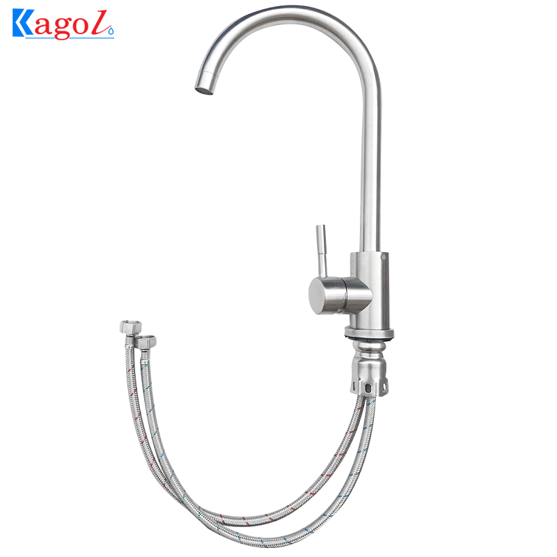Vòi rửa bát nóng lạnh inox sus 304 cần cứng Kagol K03