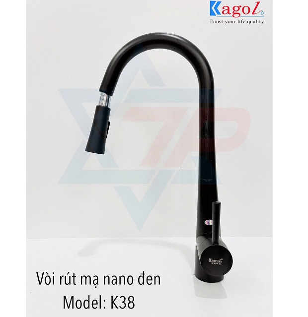 Vòi rửa bát nóng lạnh inox sus 304 cần cứng Kagol K03 - Image 5